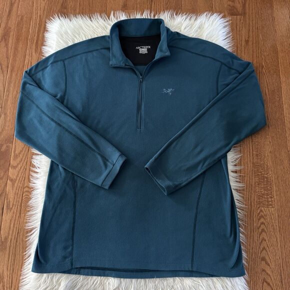 Arc'teryx Delta Sweater Mens 2XL Blue Half Zip Thermal Fleece Polartec Pullover - Picture 2 of 11